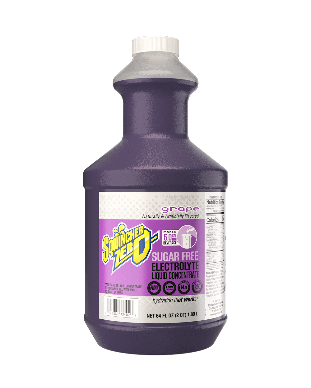 A purple liquid bottle with a white cap.
