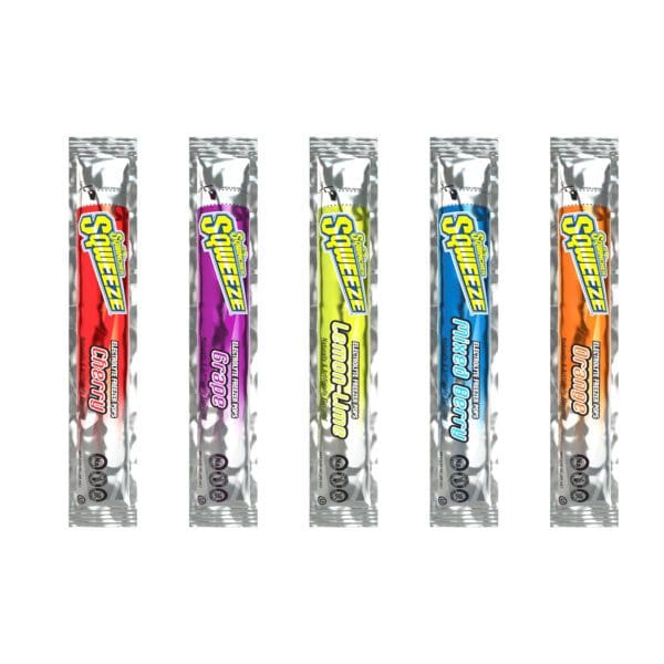 A group of five different colored toothbrushes in foil.